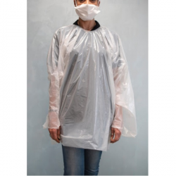 KIMOPONCHO POLIETILENO 80X150 BLANCO, PAQUETE DE 25 UDS.
