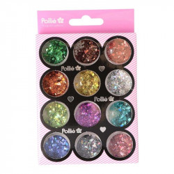 GLITTER FLAKE ROMBOS NAIL ART POLLIÉ