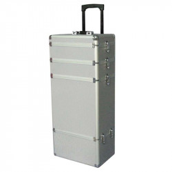 MALETA TROLLEY 4 CUERPOS 37x24.5x81.5 CMS. PLATA