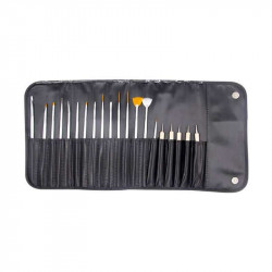 SET 15 PINCELES NAIL ART+5 DOBLE PUNTA METAL