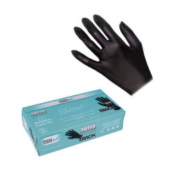 GUANTE NITRILO NEGRO EUROSTIL. TALLA S