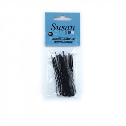 HORQUILLA INVISIBLE SUSAN NEGRA, BOLSA 18 UDS.