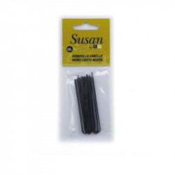 HORQUILLA MOÑO RECTA SUSAN NEGRA, BOLSA 18 UDS.