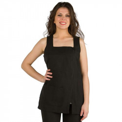 CHAQUETA BÁSICA SIN MANGAS NEGRA. TALLA M